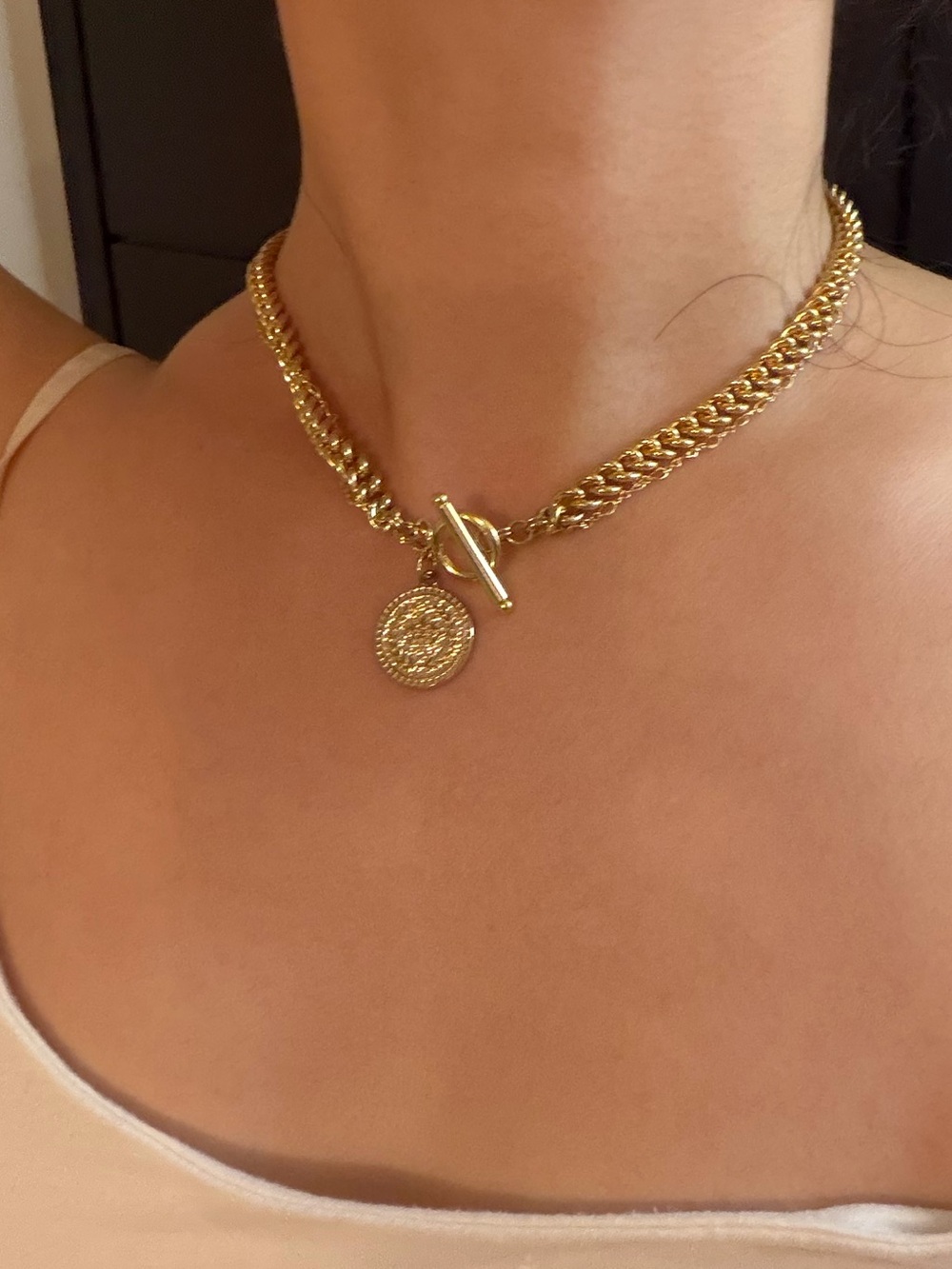 Chain Necklace with Coin Charm